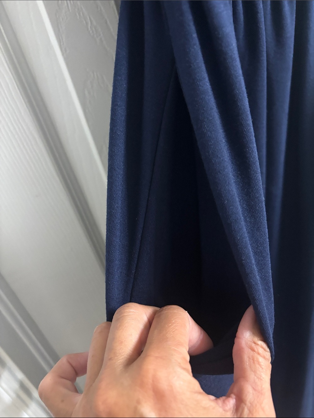 Navy Ruffle Off-Shoulder Maxi Dress - Picture 2 of 4